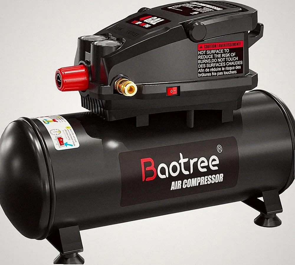 4 Gallon Portable Oil Free Air Compressor Tank 0.5HP Motor 0.6SCFM@90 PSI