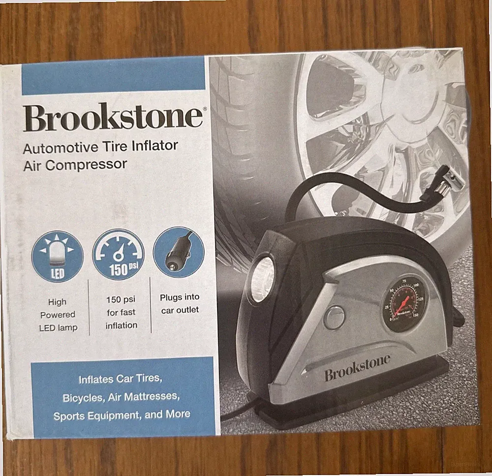 Brookstone Automotive Tire Inflator Air Compressor